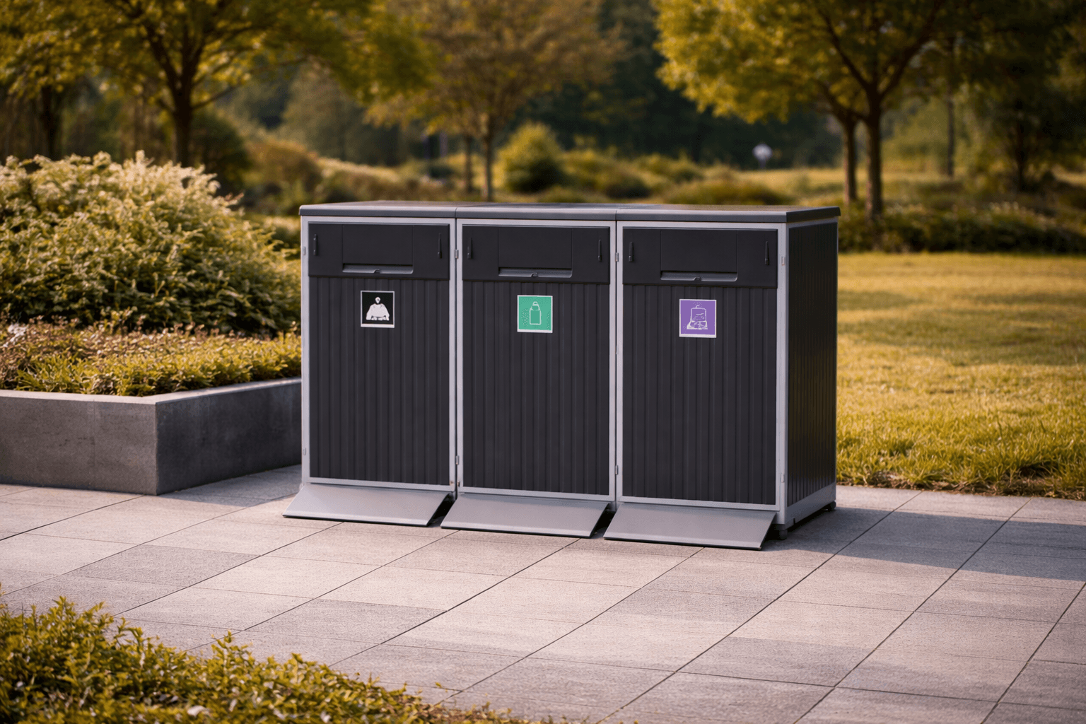 Avfallsskap med 3 luker